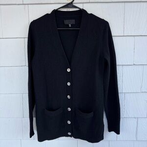 Nili Lotan Button Front Cashmere Cardigan Black size Small